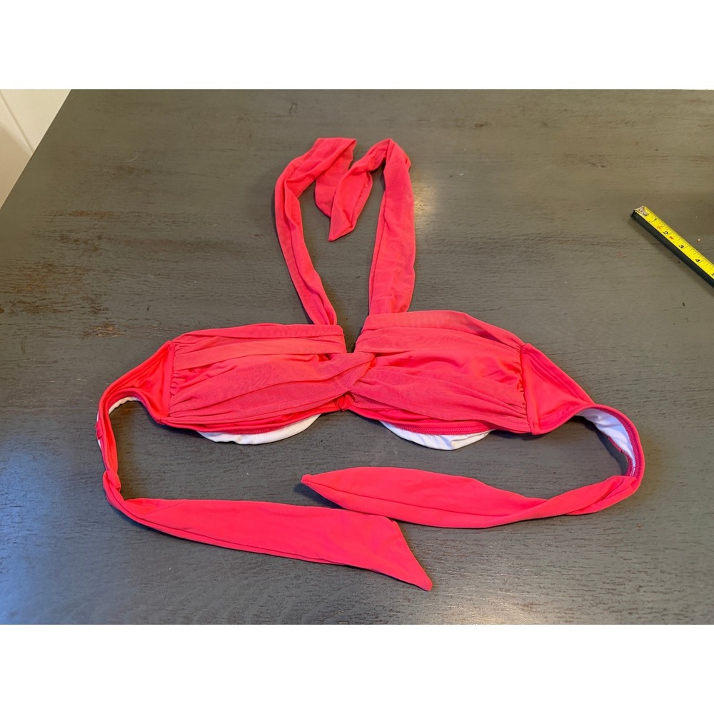 Coco Reef Coral Pink Twist Front Underwire Halter Bikini Top 32/34 C Cup